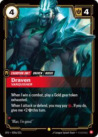 Draven - Vanquisher (Alternate Art) (020a/221) [Spiritforged] | Jack's On Queen
