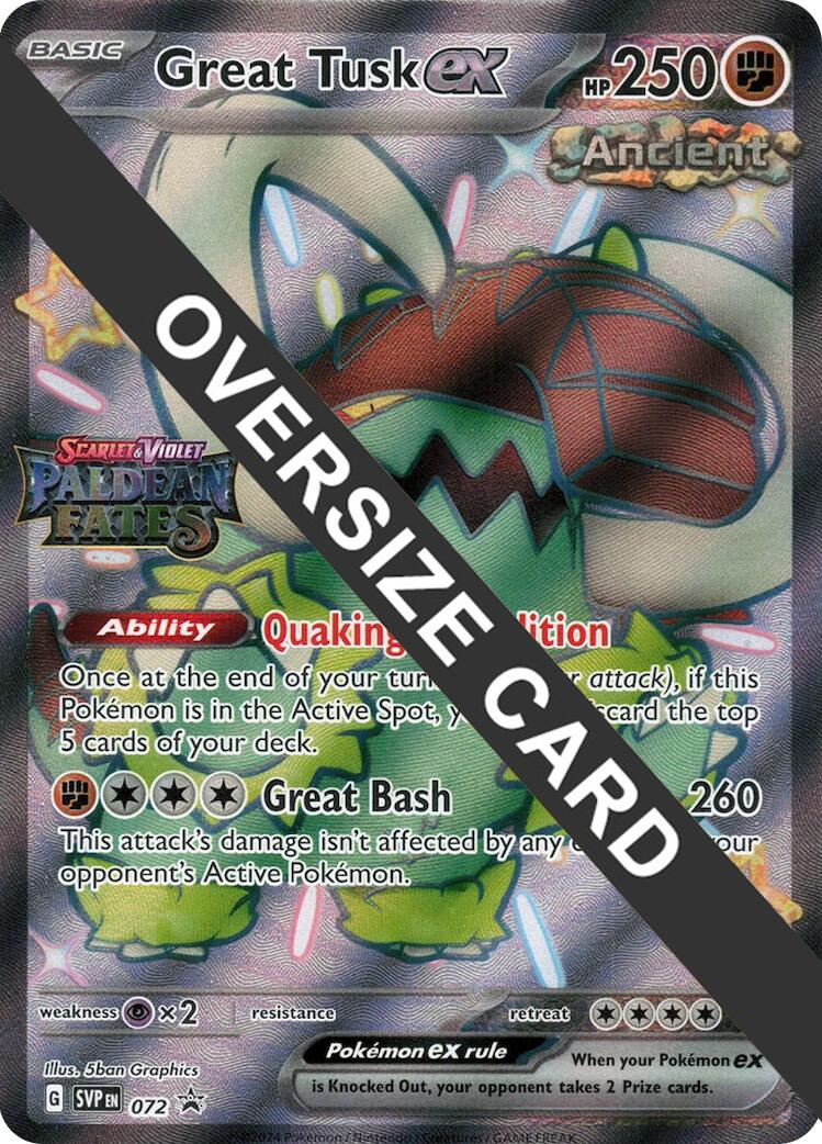 Great Tusk ex (072) (Paldean Fates Stamped Jumbo Card) [Scarlet & Violet: Paldean Fates] | Jack's On Queen