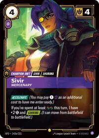 Sivir - Mercenary (Alternate Art) (143a/221) [Spiritforged] | Jack's On Queen