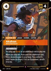 Akshan - Mischievous (109/221) [Spiritforged] | Jack's On Queen
