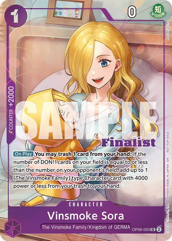 Vinsmoke Sora (CS 25-26 Finalist Card Set 2) (OP06-063) [One Piece Promotion Cards] | Jack's On Queen