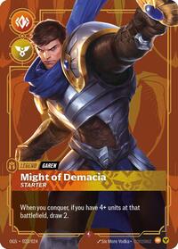 Garen - Might of Demacia (Metal) (023/024) [Riftbound Organized Play Promotional Cards] | Jack's On Queen