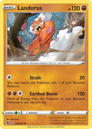 Landorus (148/264) (Cosmos Holo) [Sword & Shield: Fusion Strike] | Jack's On Queen