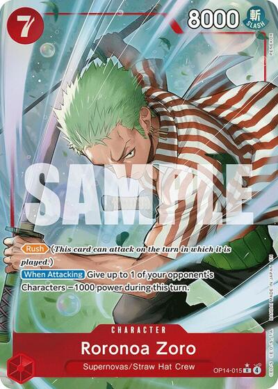 Roronoa Zoro - OP14-015 (Alternate Art) (OP14-015) [The Azure Sea's Seven] | Jack's On Queen