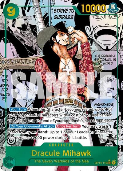 Dracule Mihawk (Manga) (OP14-119) [The Azure Sea's Seven] | Jack's On Queen