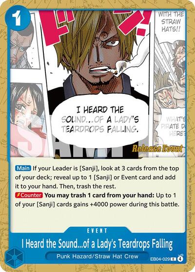 I Heard the Sound...of a Lady's Teardrops Falling (EB04-029) [The Azure Sea's Seven Release Event Cards] | Jack's On Queen