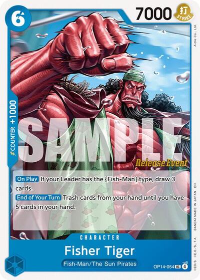 Fisher Tiger (OP14-054) [The Azure Sea's Seven Release Event Cards] | Jack's On Queen