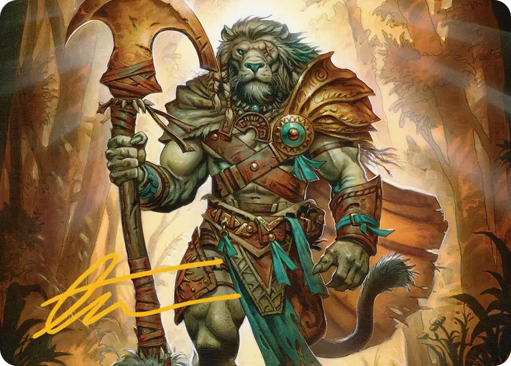 Ajani, Outland Chaperone Art Card (Gold-Stamped Signature) [Lorwyn Eclipsed Art Series] | Jack's On Queen