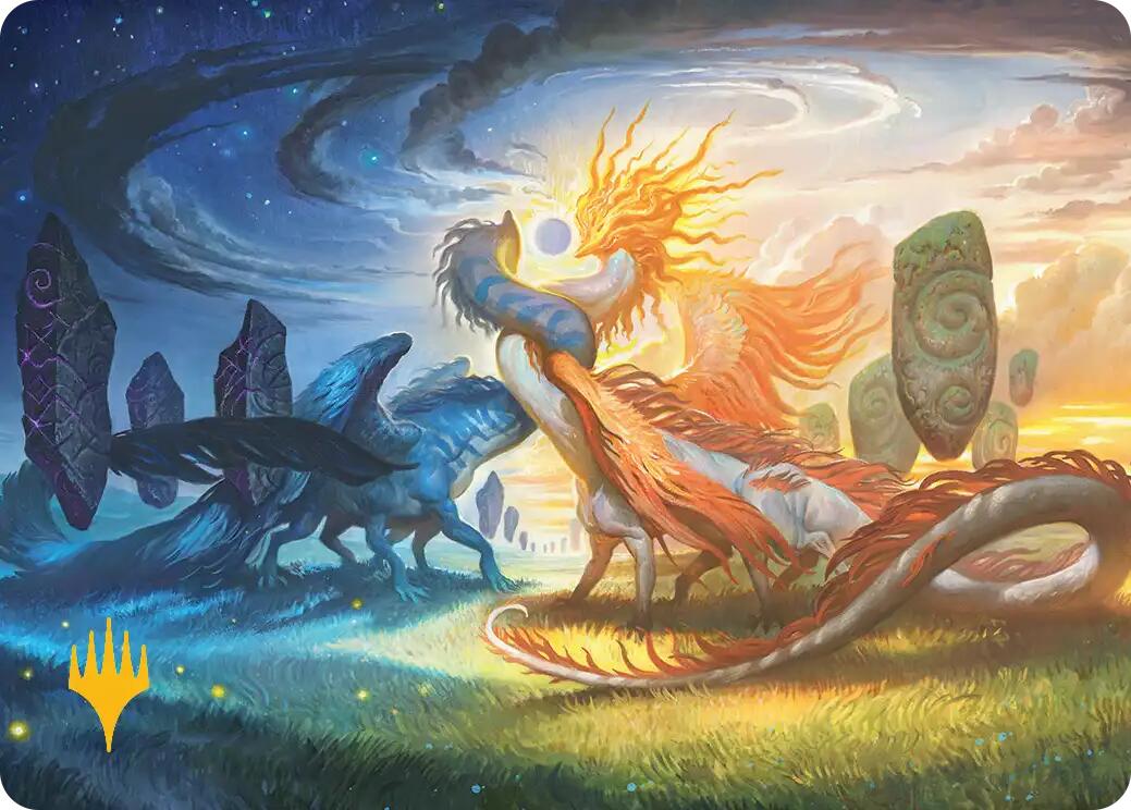 Celestial Reunion Art Card (19/54) (Gold-Stamped Planeswalker Symbol) [Lorwyn Eclipsed Art Series] | Jack's On Queen