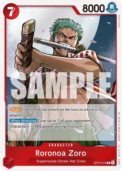 Roronoa Zoro - OP14-015 (OP14-015) [The Azure Sea's Seven] | Jack's On Queen