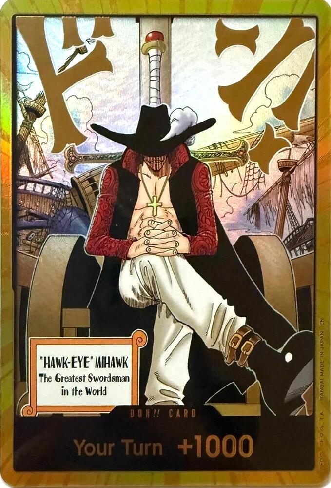 DON!! Card (Dracule Mihawk) (Gold) [The Azure Sea's Seven] | Jack's On Queen