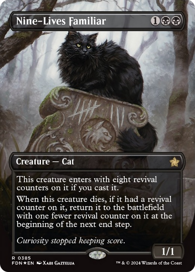 Nine-Lives Familiar (Borderless Mana Foil) [Foundations] | Jack's On Queen