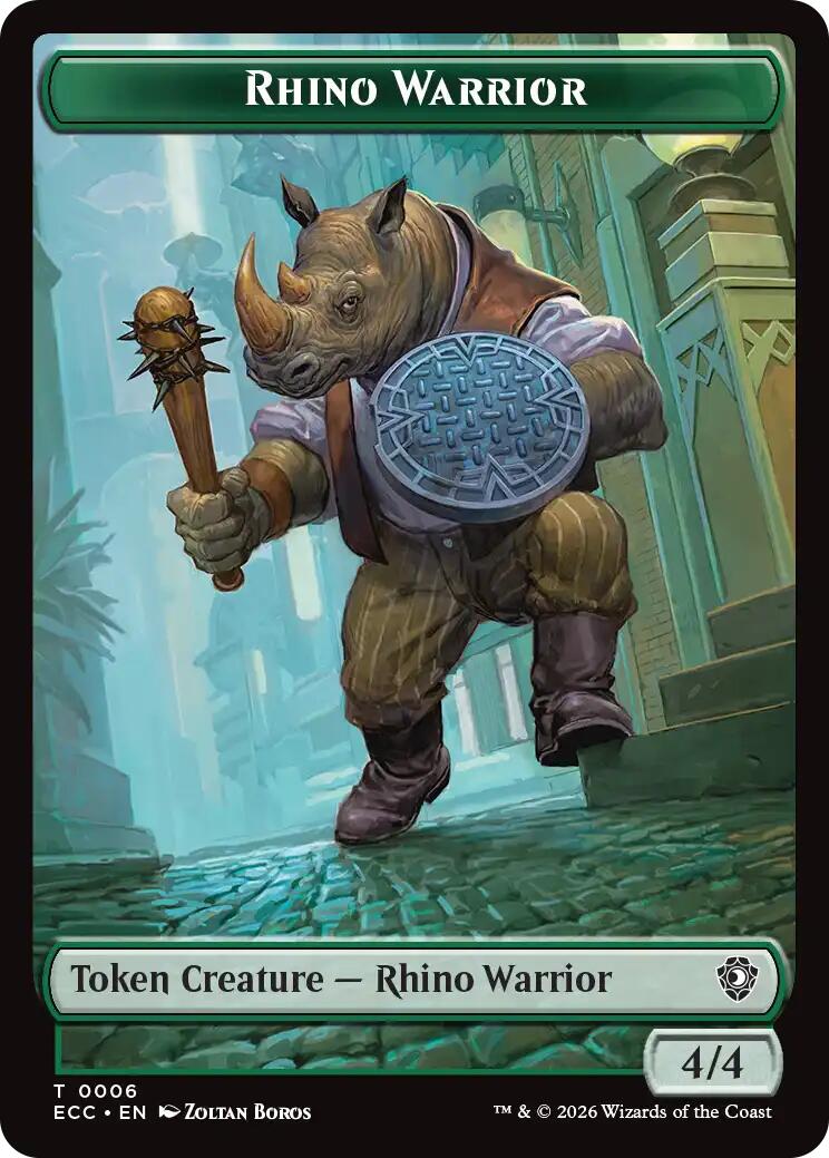 Rhino Warrior // Elemental (0010) Double-Sided Token [Lorwyn Eclipsed Tokens] | Jack's On Queen
