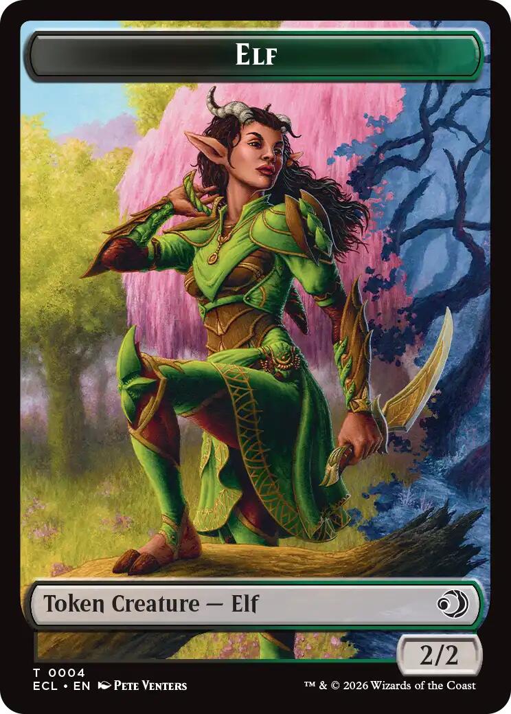 Elf // Treasure Double-Sided Token [Lorwyn Eclipsed Tokens] | Jack's On Queen