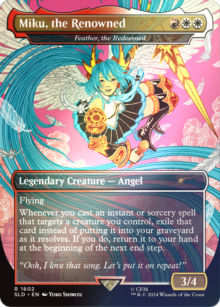 Miku, the Renowned - Feather, the Redeemed (Rainbow Foil) [Secret Lair Drop Series] | Jack's On Queen