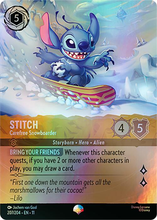 Stitch - Carefree Snowboarder (Epic) (207/204) [Winterspell] | Jack's On Queen
