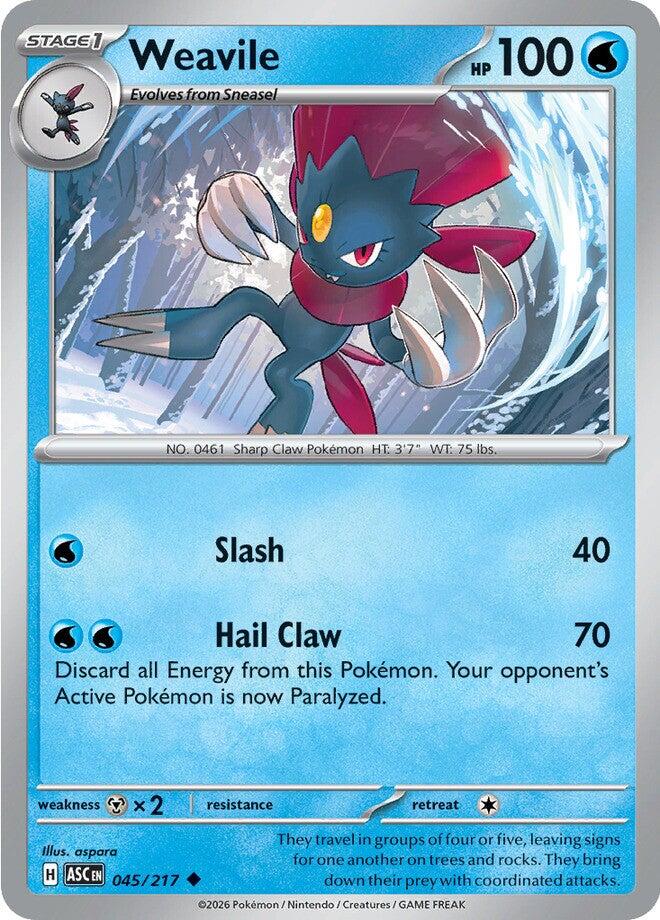 Weavile (045/217) [Mega Evolution: Ascended Heroes] | Jack's On Queen