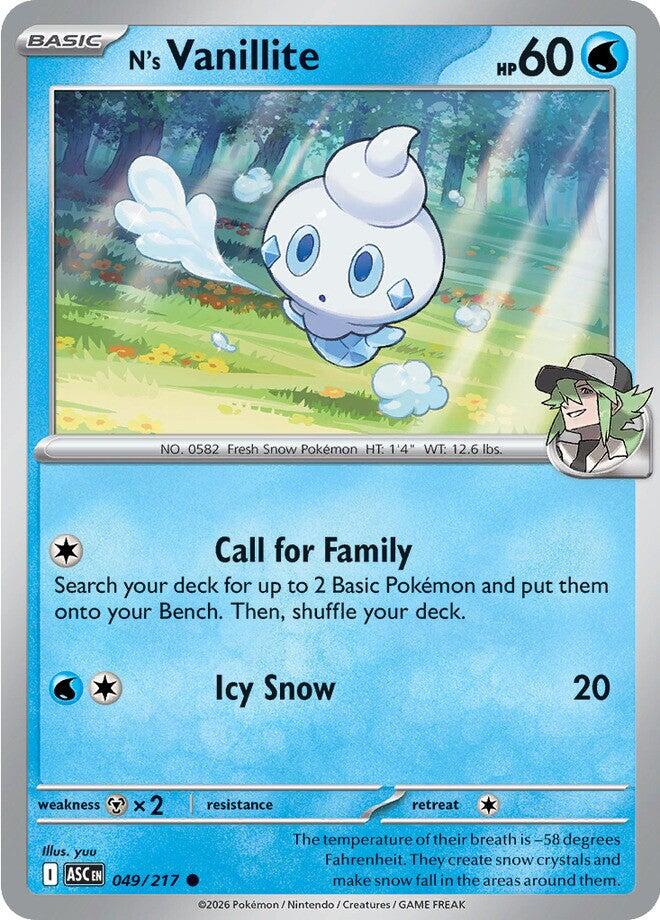 N's Vanillite (049/217) [Mega Evolution: Ascended Heroes] | Jack's On Queen