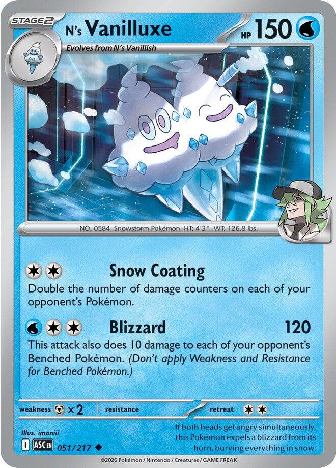 N's Vanilluxe (051/217) [Mega Evolution: Ascended Heroes] | Jack's On Queen
