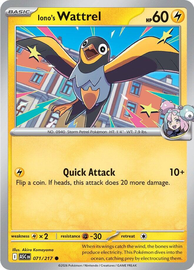 Iono's Wattrel (071/217) [Mega Evolution: Ascended Heroes] | Jack's On Queen
