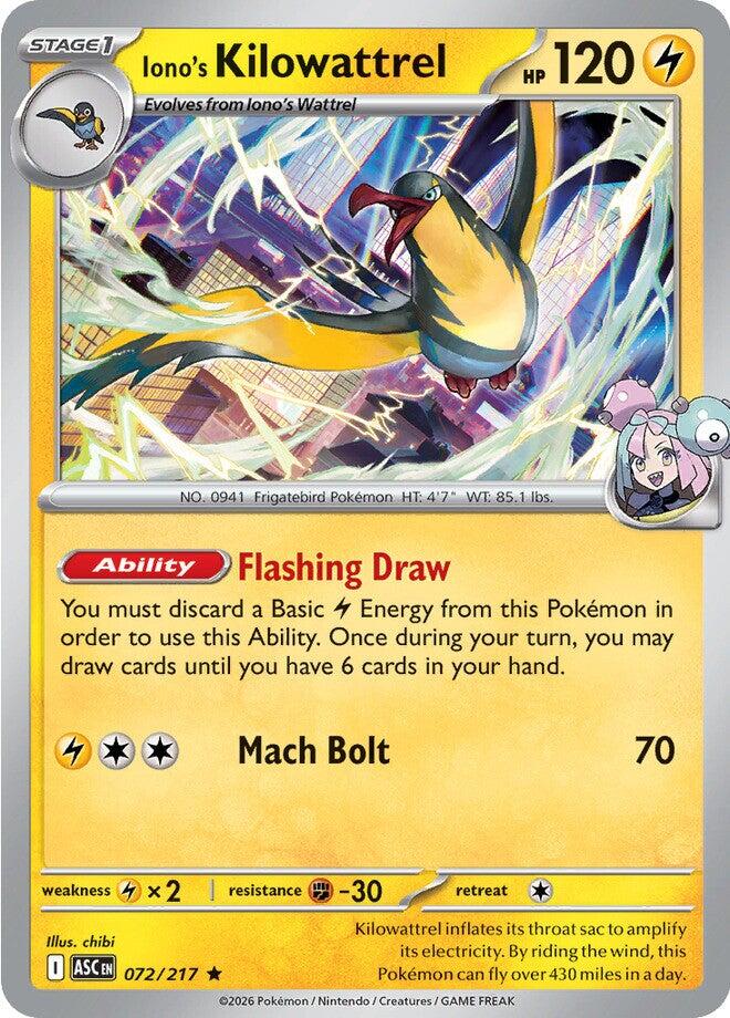 Iono's Kilowattrel (072/217) [Mega Evolution: Ascended Heroes] | Jack's On Queen