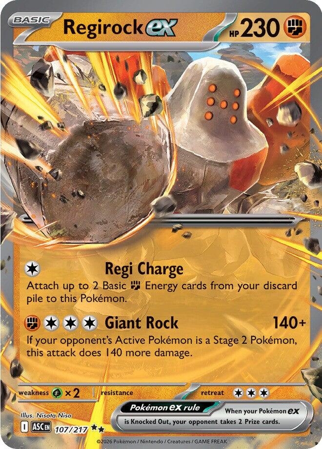 Regirock ex (107/217) [Mega Evolution: Ascended Heroes] | Jack's On Queen