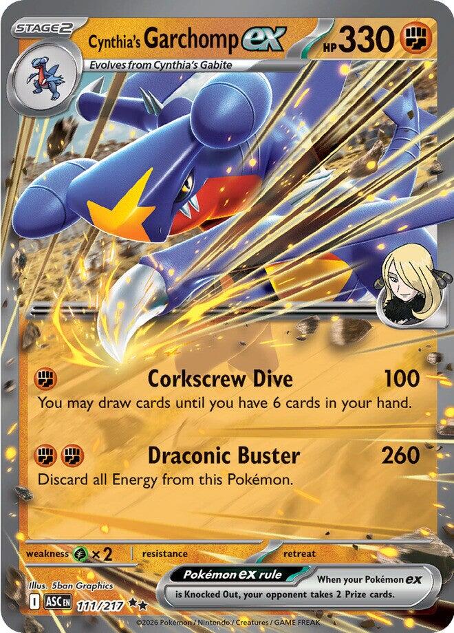 Cynthia's Garchomp ex (111/217) [Mega Evolution: Ascended Heroes] | Jack's On Queen