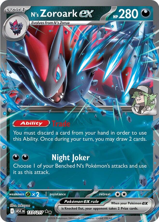 N's Zoroark ex (137/217) [Mega Evolution: Ascended Heroes] | Jack's On Queen