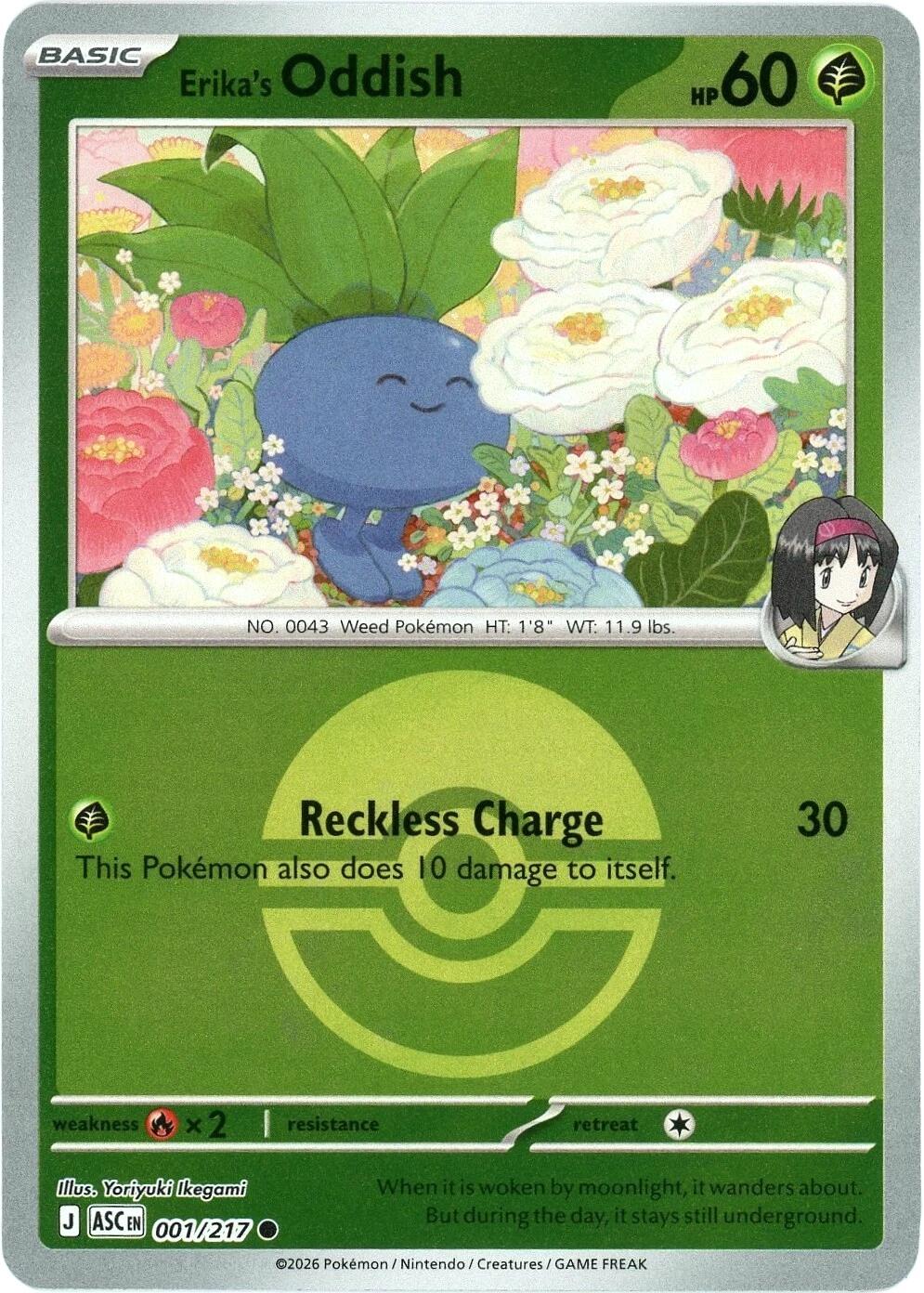 Erika's Oddish (001/217) (Poke Ball) [Mega Evolution: Ascended Heroes] | Jack's On Queen
