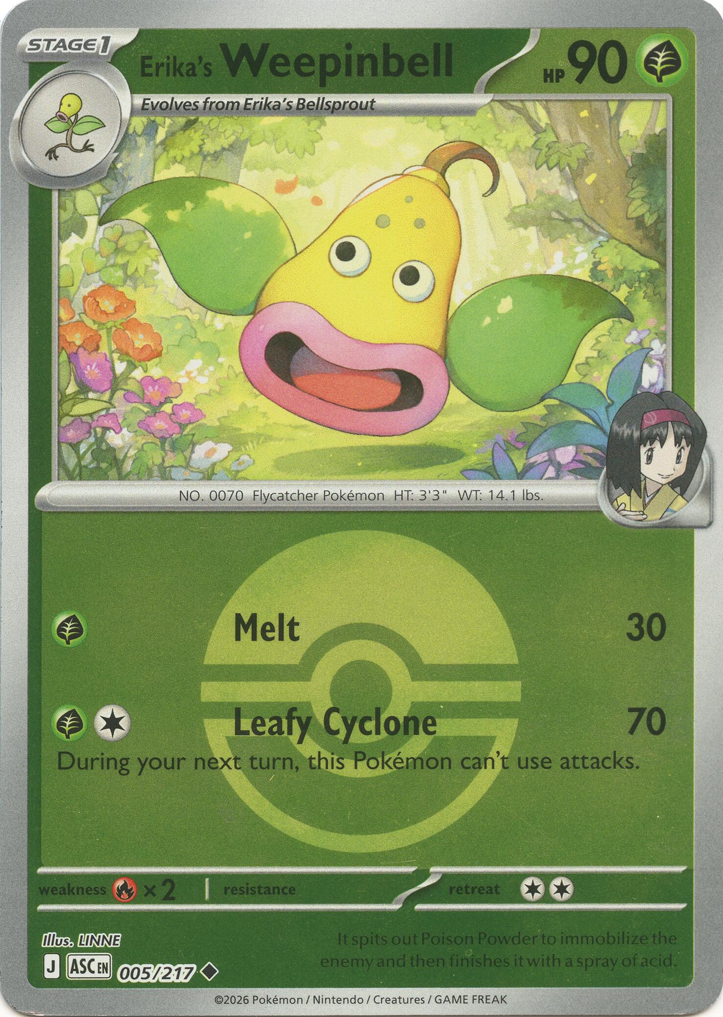 Erika's Weepinbell (005/217) (Poke Ball) [Mega Evolution: Ascended Heroes] | Jack's On Queen