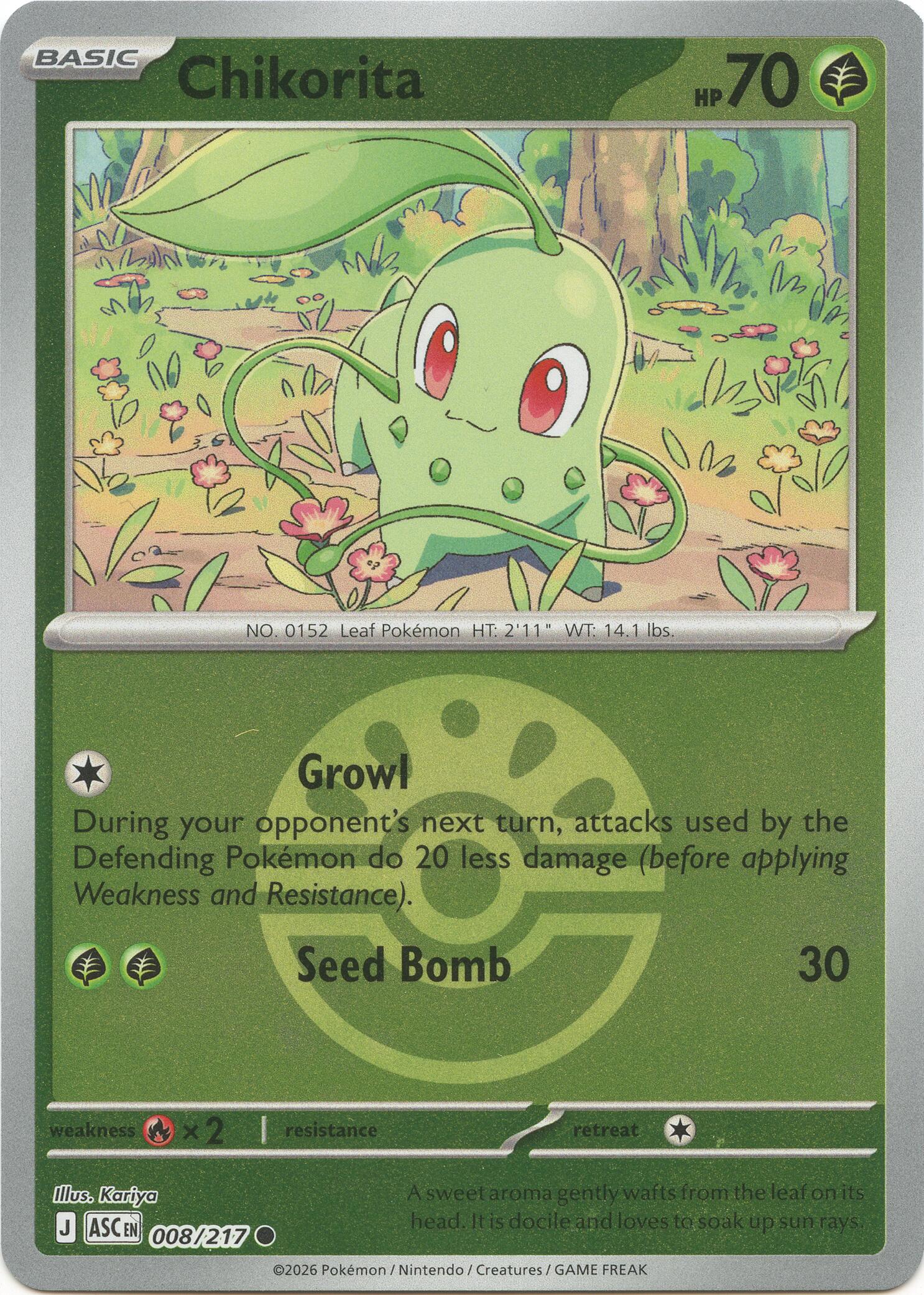 Chikorita (008/217) (Friend Ball) [Mega Evolution: Ascended Heroes] | Jack's On Queen