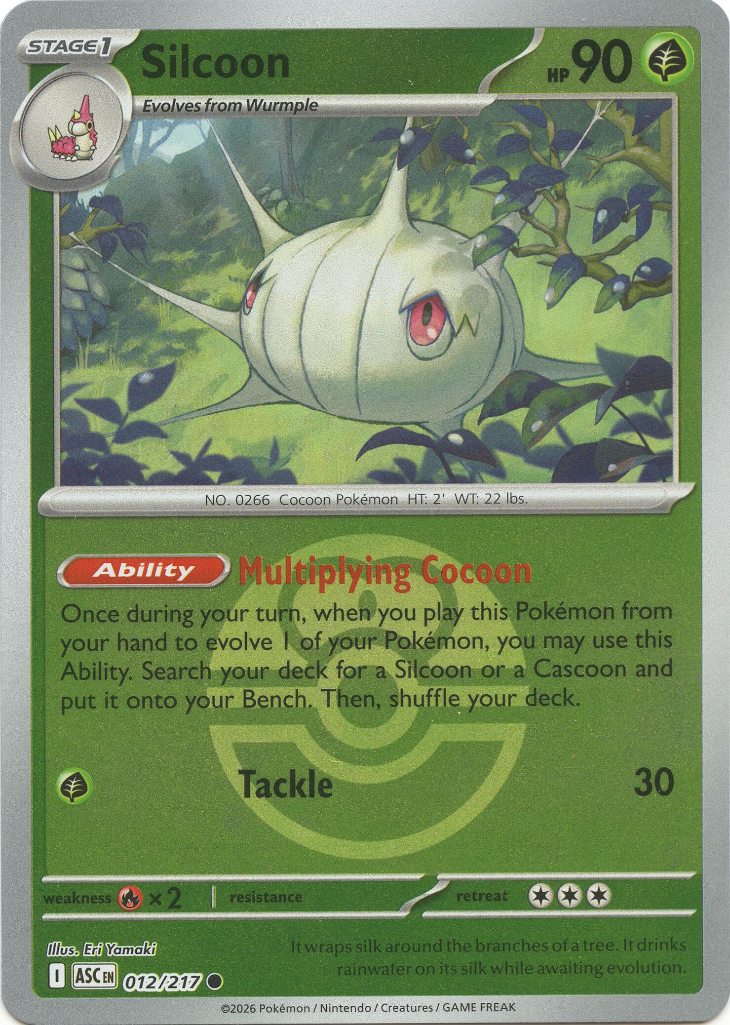 Silcoon (012/217) (Love Ball) [Mega Evolution: Ascended Heroes] | Jack's On Queen
