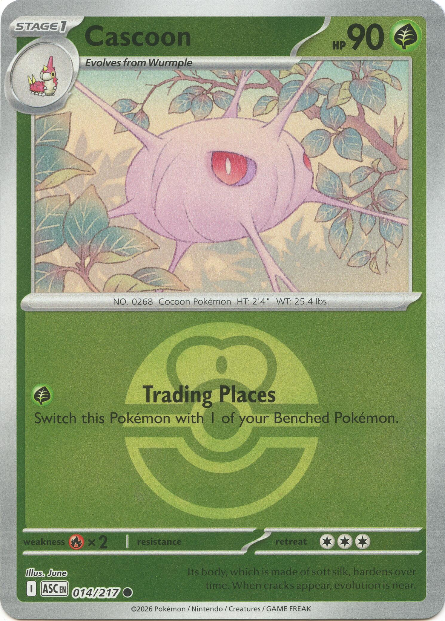 Cascoon (014/217) (Love Ball) [Mega Evolution: Ascended Heroes] | Jack's On Queen