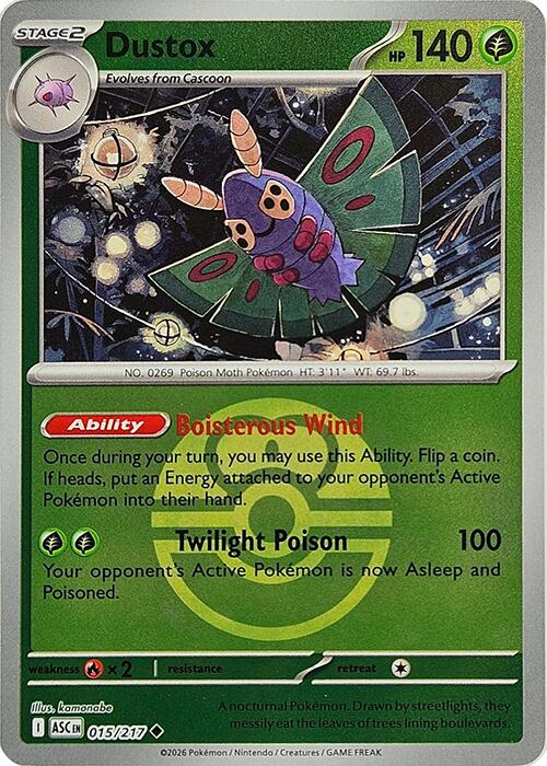 Dustox (015/217) (Love Ball) [Mega Evolution: Ascended Heroes] | Jack's On Queen