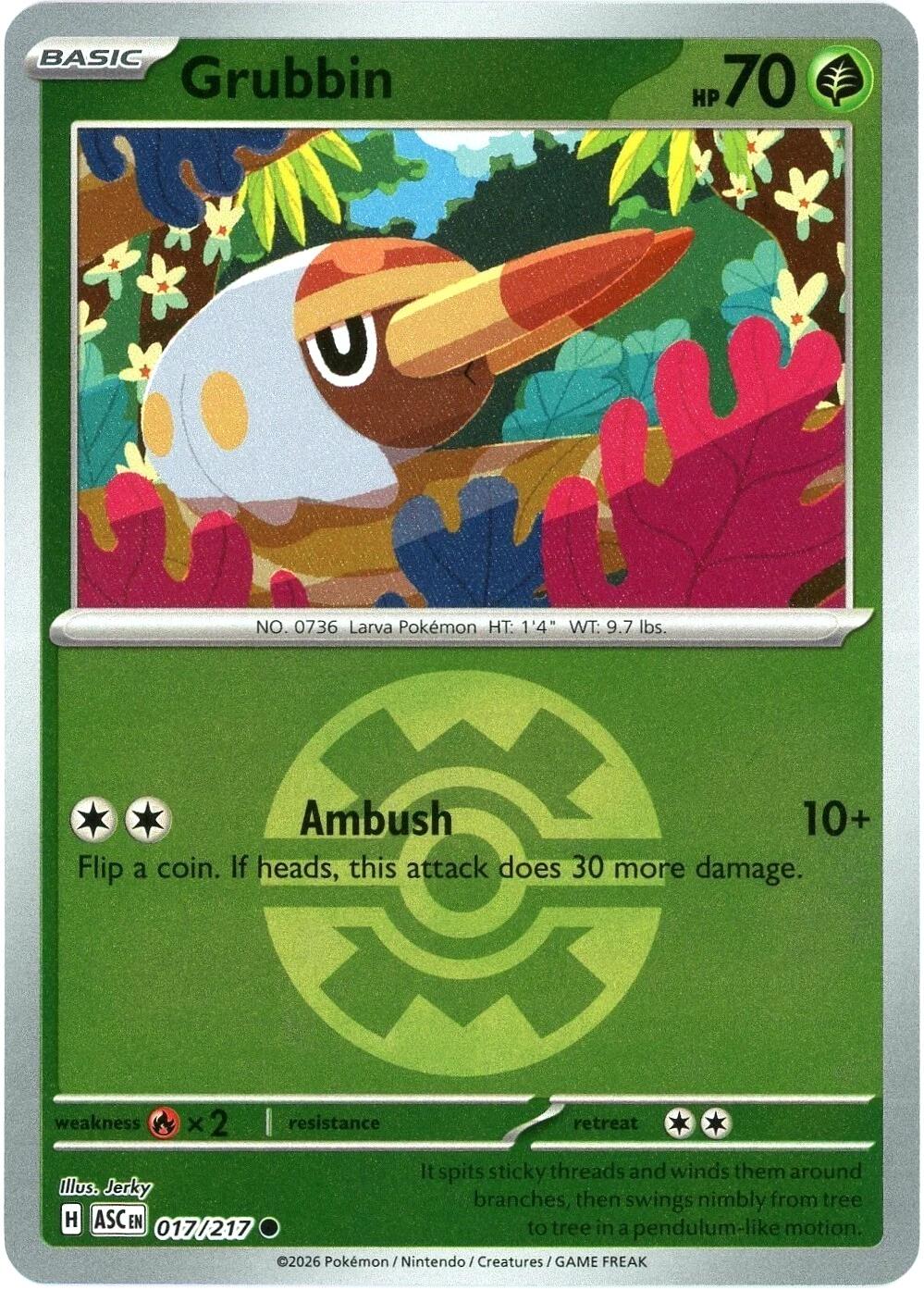 Grubbin (017/217) (Quick Ball) [Mega Evolution: Ascended Heroes] | Jack's On Queen