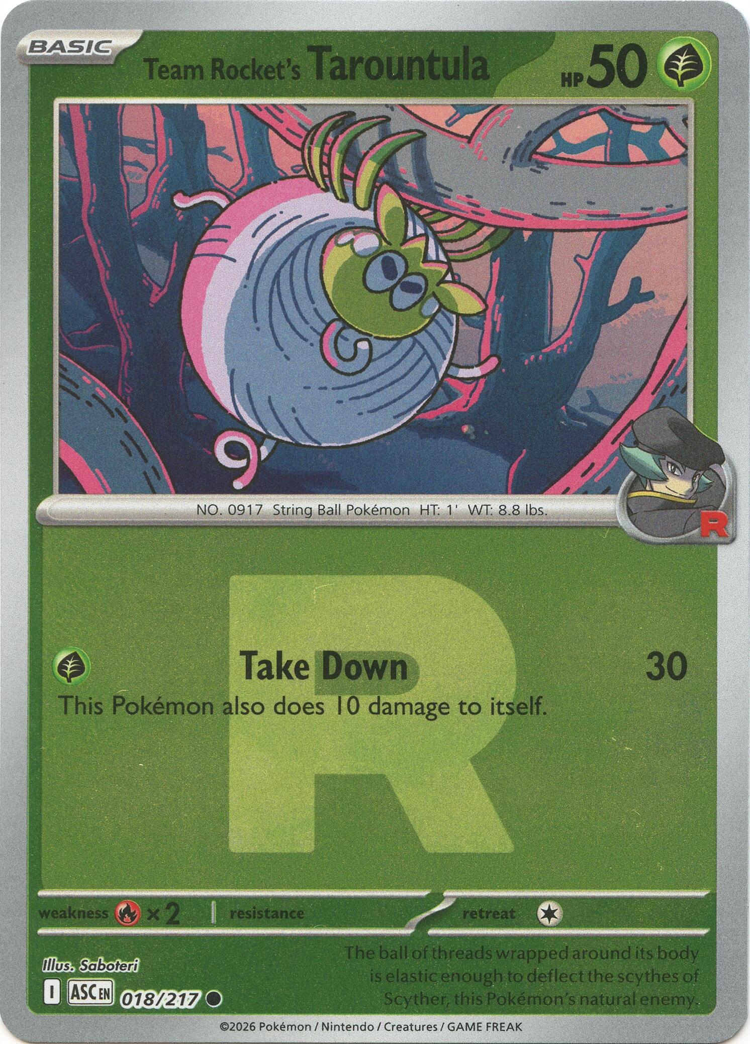 Team Rocket's Tarountula (018/217) (Team Rocket) [Mega Evolution: Ascended Heroes] | Jack's On Queen