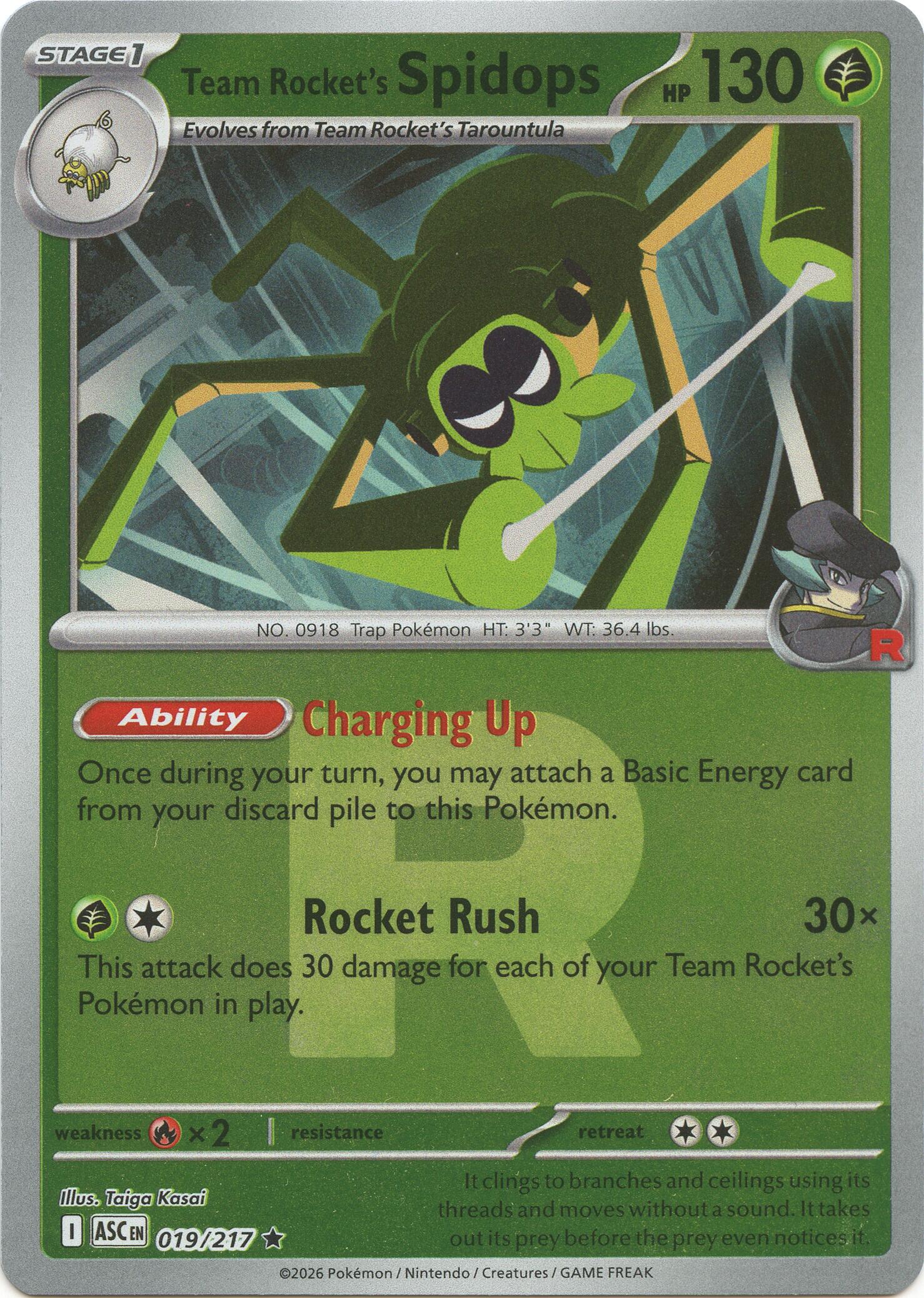 Team Rocket's Spidops (019/217) (Team Rocket) [Mega Evolution: Ascended Heroes] | Jack's On Queen