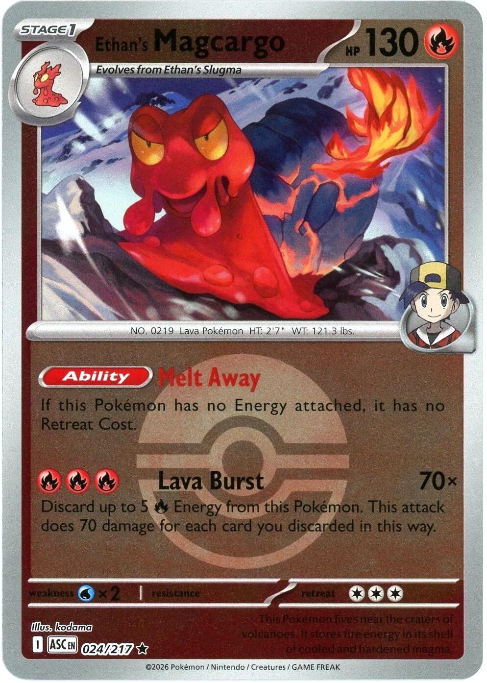 Ethan's Magcargo (024/217) (Poke Ball) [Mega Evolution: Ascended Heroes] | Jack's On Queen