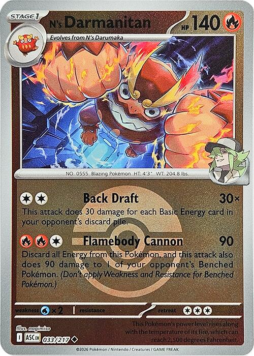 N's Darmanitan (033/217) (Poke Ball) [Mega Evolution: Ascended Heroes] | Jack's On Queen