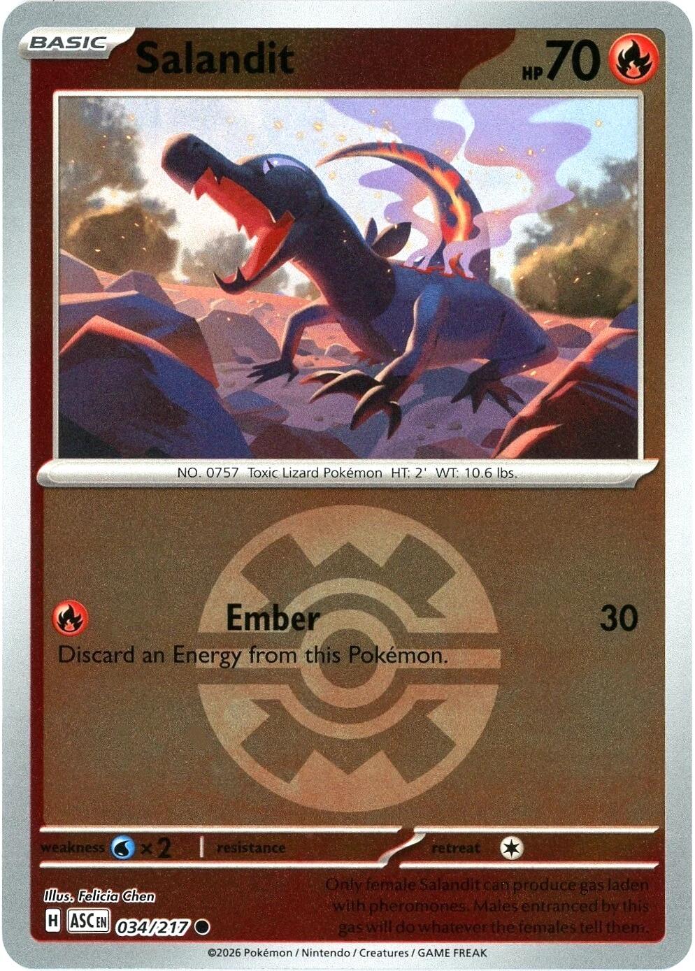 Salandit (034/217) (Quick Ball) [Mega Evolution: Ascended Heroes] | Jack's On Queen