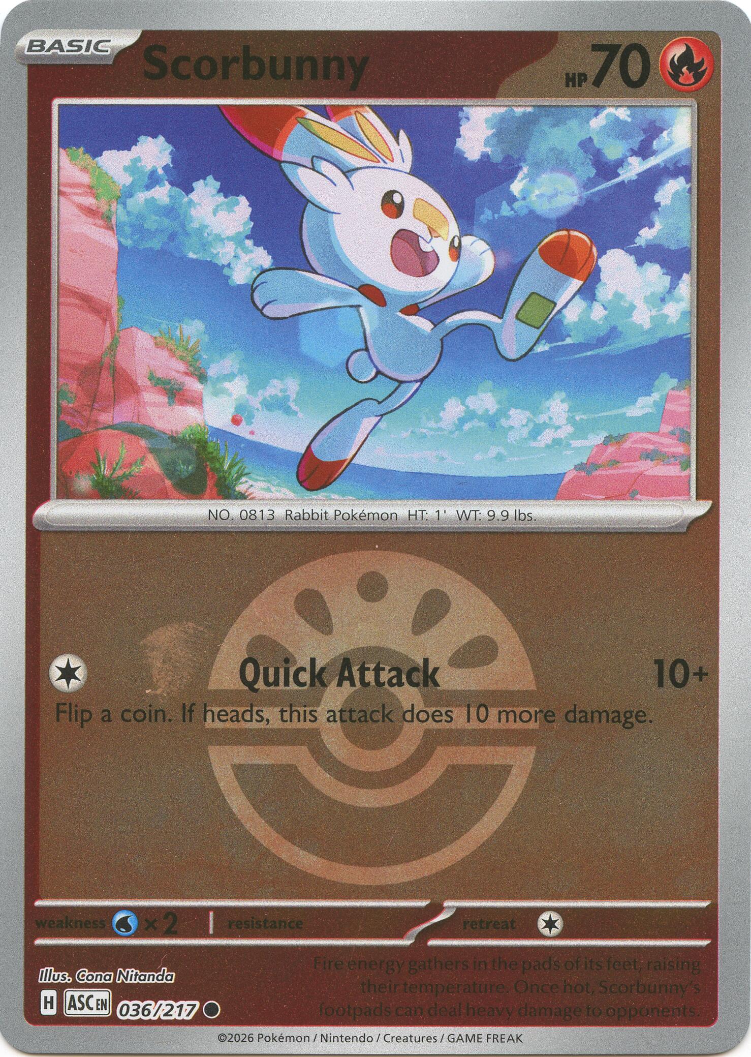 Scorbunny (036/217) (Friend Ball) [Mega Evolution: Ascended Heroes] | Jack's On Queen