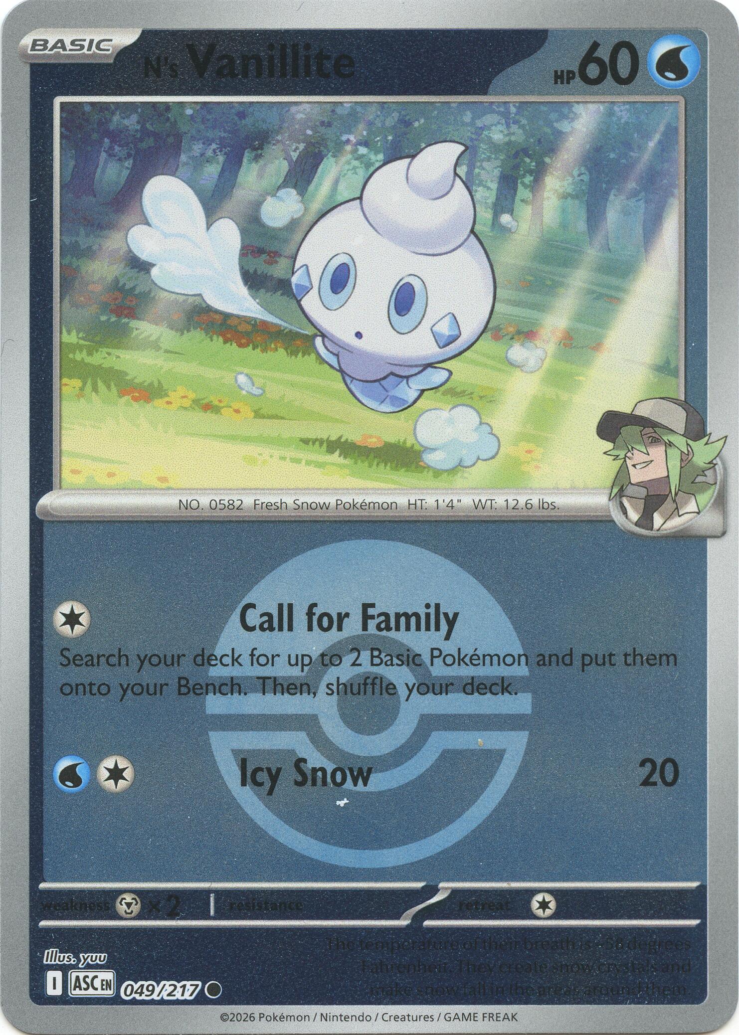 N's Vanillite (049/217) (Poke Ball) [Mega Evolution: Ascended Heroes] | Jack's On Queen