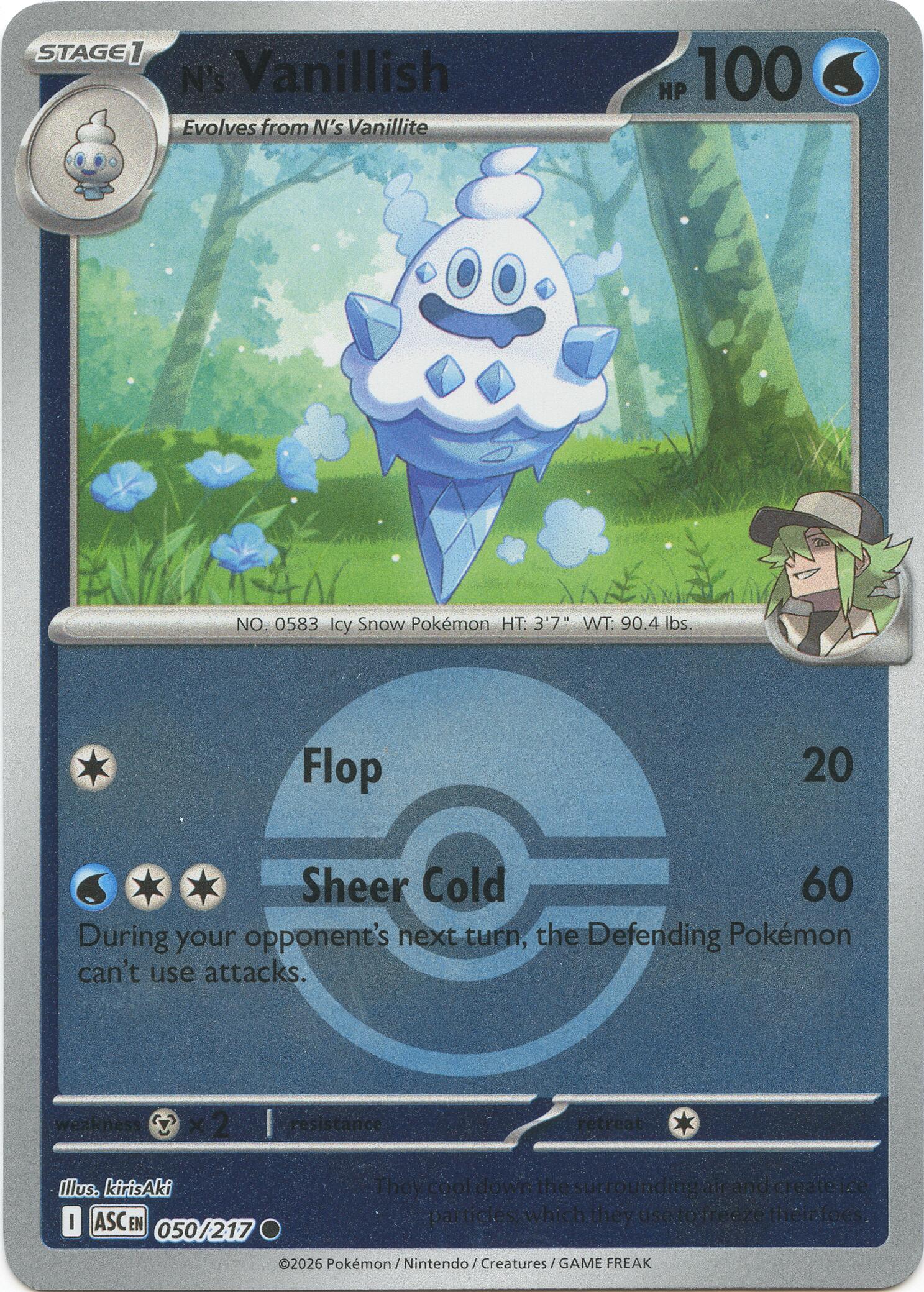 N's Vanillish (050/217) (Poke Ball) [Mega Evolution: Ascended Heroes] | Jack's On Queen