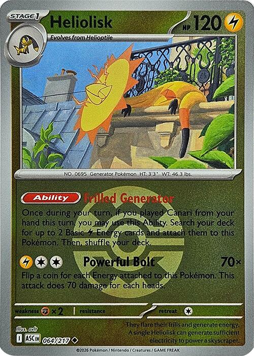 Heliolisk (064/217) (Quick Ball) [Mega Evolution: Ascended Heroes] | Jack's On Queen