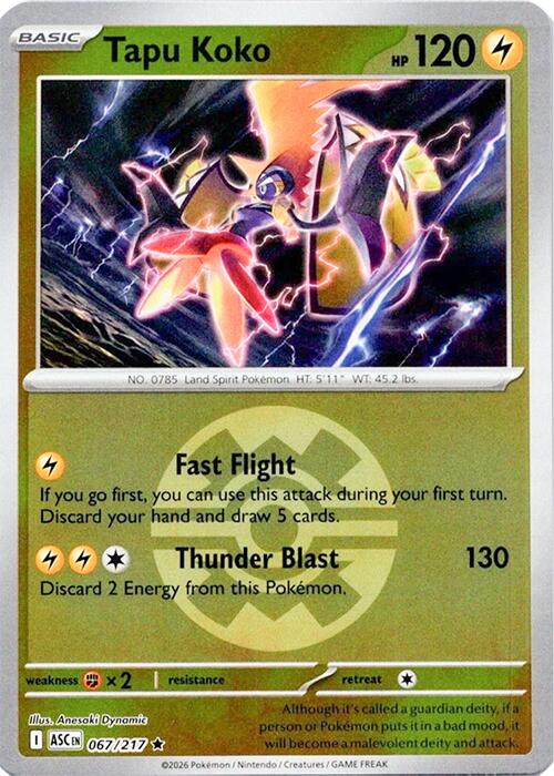 Tapu Koko (067/217) (Quick Ball) [Mega Evolution: Ascended Heroes] | Jack's On Queen