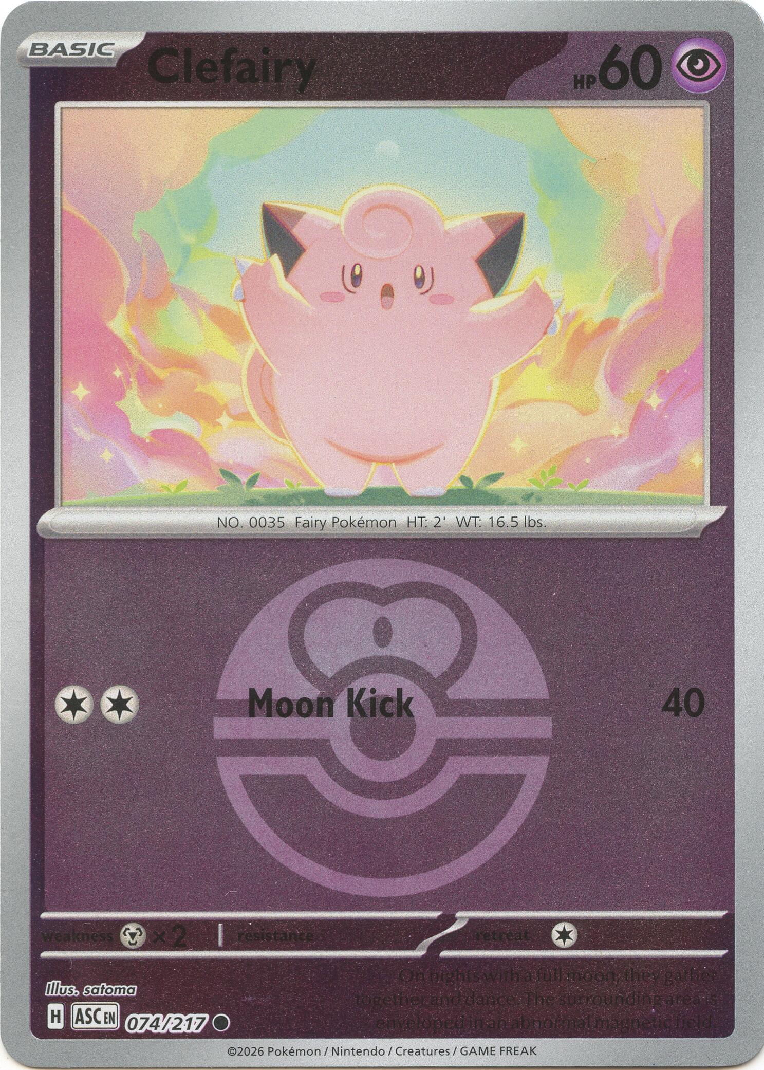 Clefairy (074/217) (Love Ball) [Mega Evolution: Ascended Heroes] | Jack's On Queen