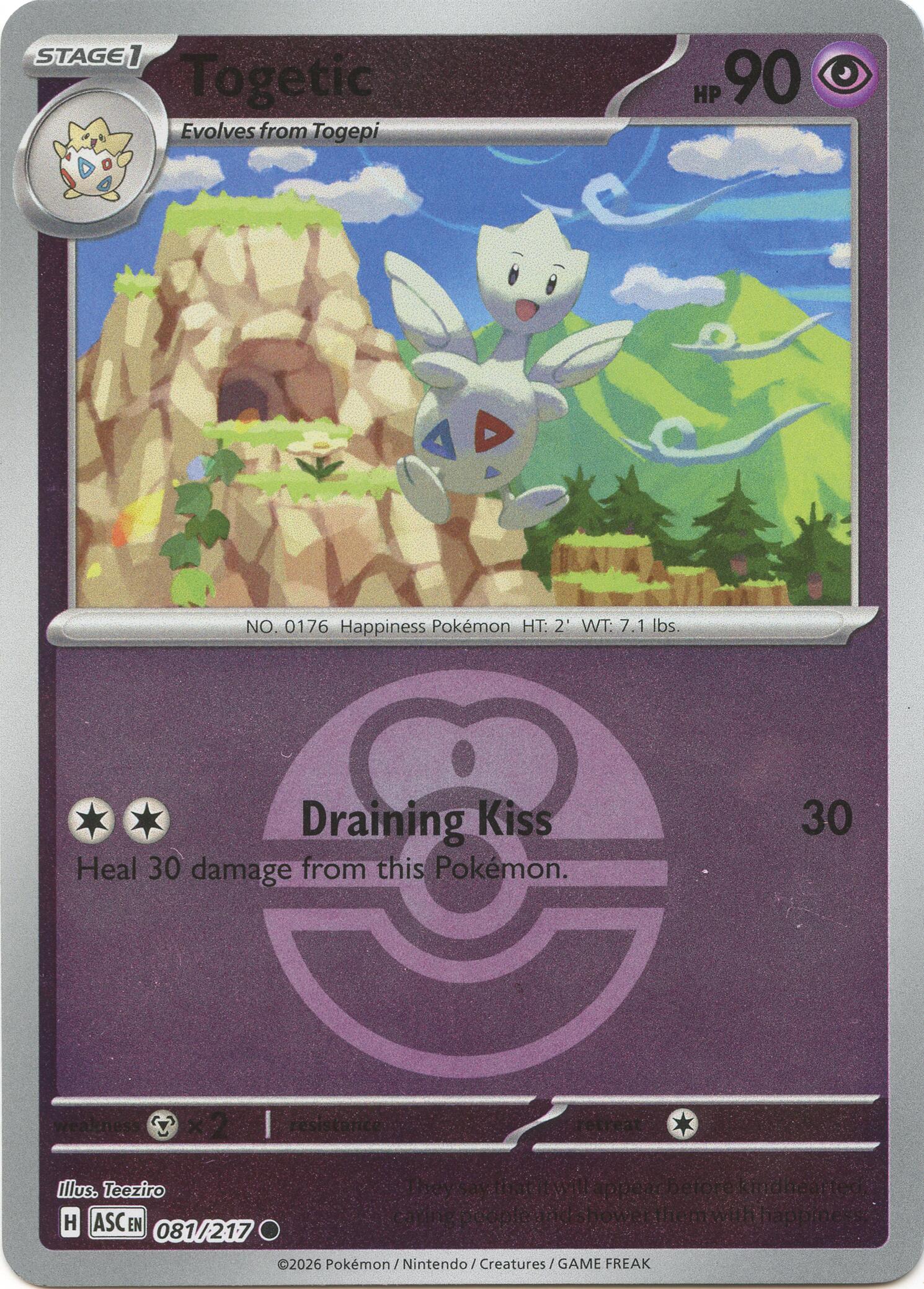 Togetic (081/217) (Love Ball) [Mega Evolution: Ascended Heroes] | Jack's On Queen