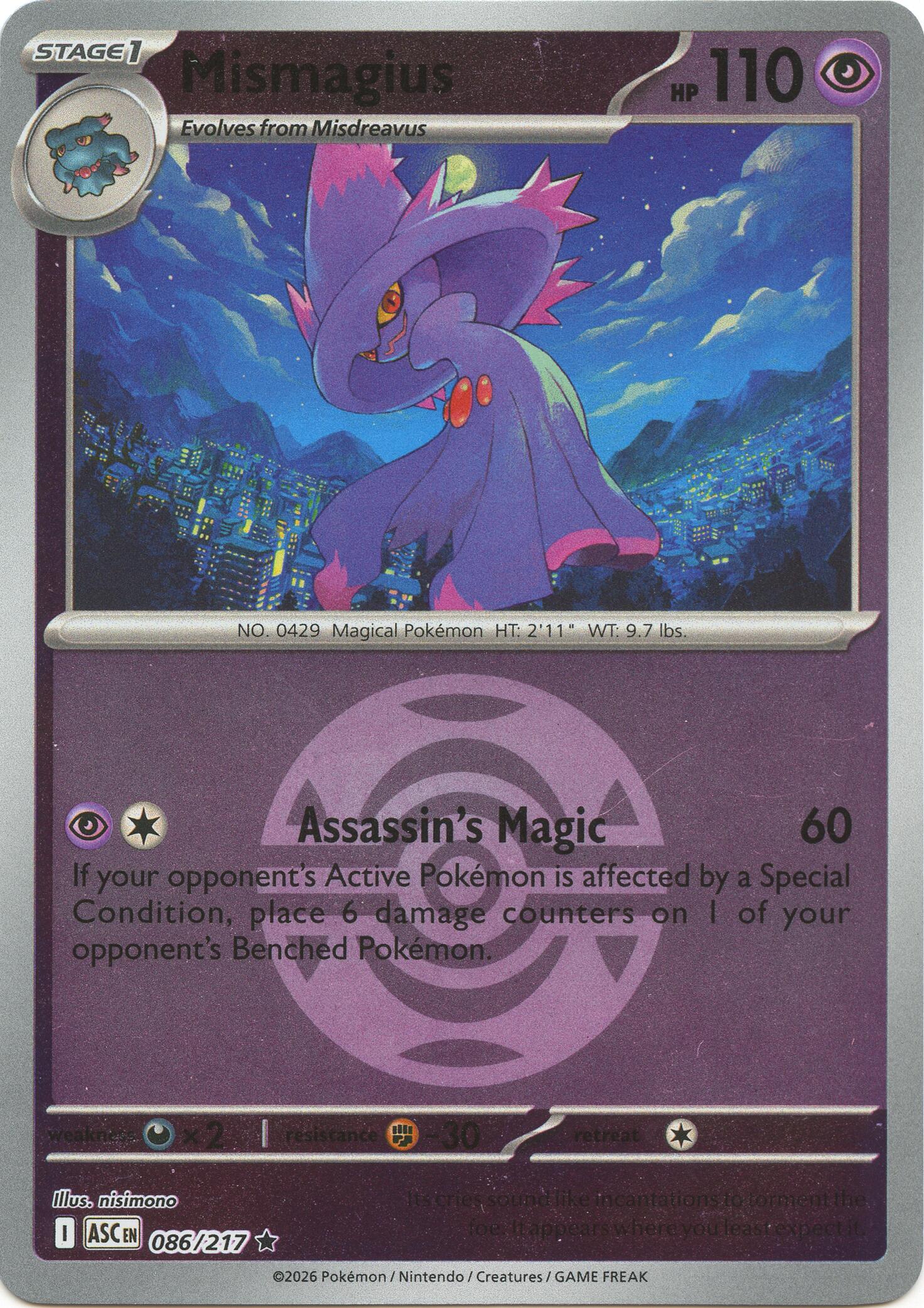 Mismagius (086/217) (Dusk Ball) [Mega Evolution: Ascended Heroes] | Jack's On Queen