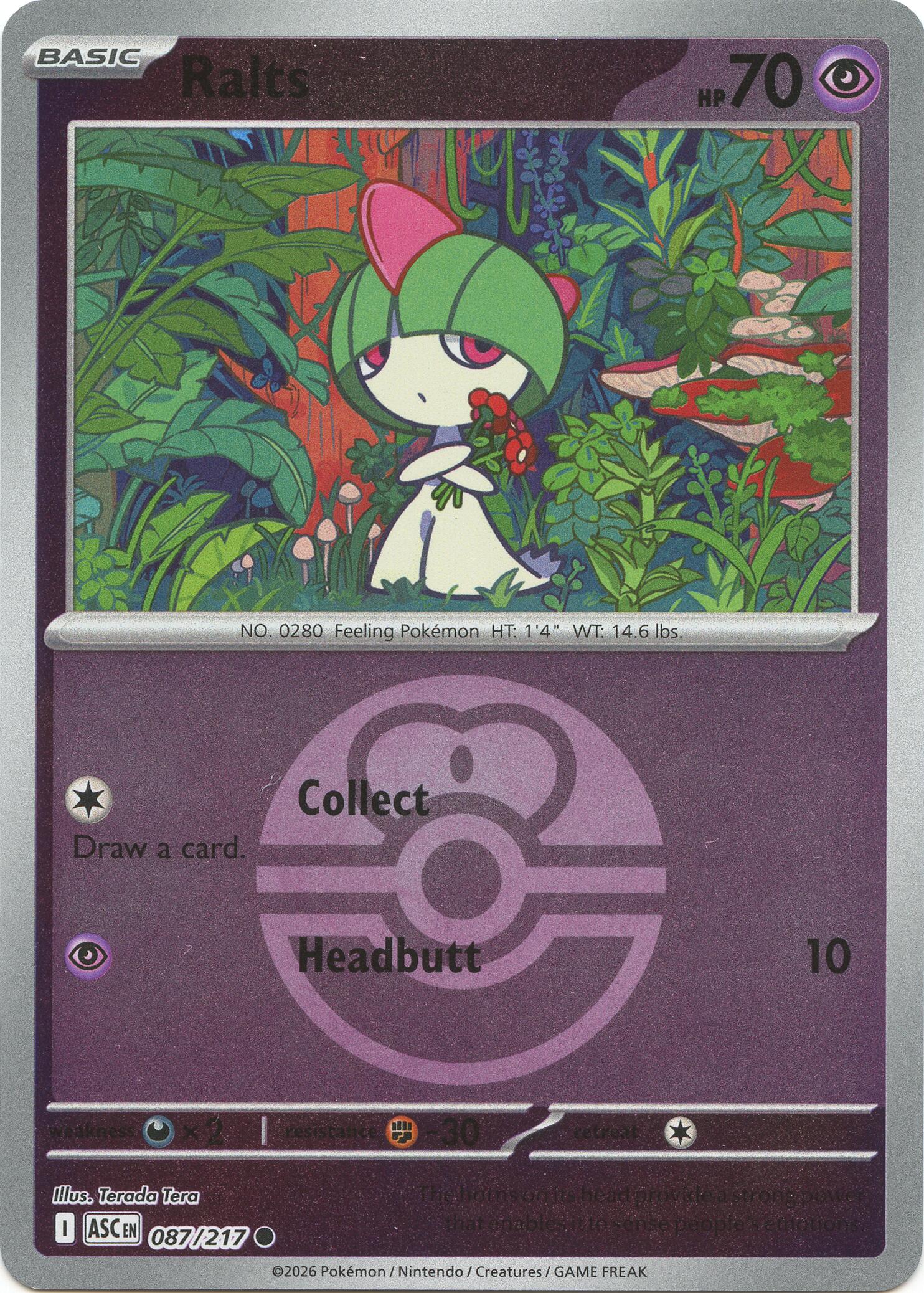 Ralts (087/217) (Love Ball) [Mega Evolution: Ascended Heroes] | Jack's On Queen