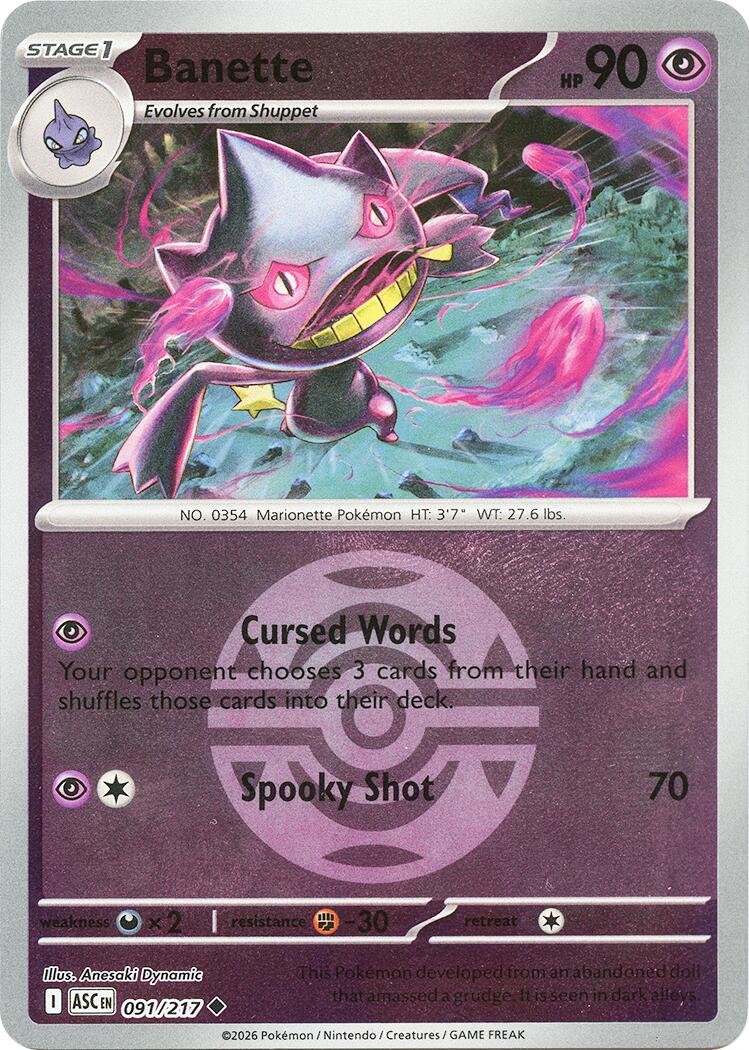 Banette (091/217) (Dusk Ball) [Mega Evolution: Ascended Heroes] | Jack's On Queen
